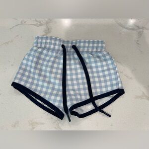 Minnow oasis blue gingham boys swim trunks / boardies EUC